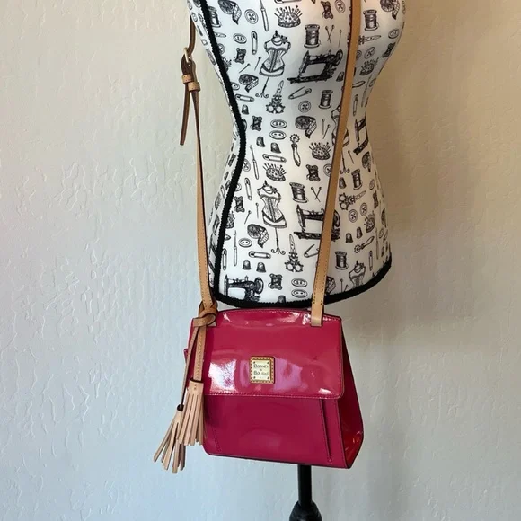 Dooney & Bourke Hot Pink Patent Leather Zip Crossbody Flap - Picture 2 of 16